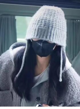 针织渔夫帽女秋冬新款高级感杨紫明星同款包头帽显脸小护耳毛线帽