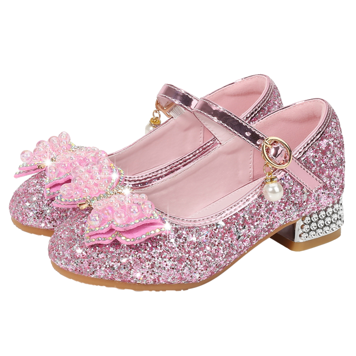 儿童高跟鞋春秋新款演出鞋时尚小女孩水晶鞋女宝宝鞋子女童公主鞋,淘宝优惠券,粉丝福利购,淘宝优惠卷