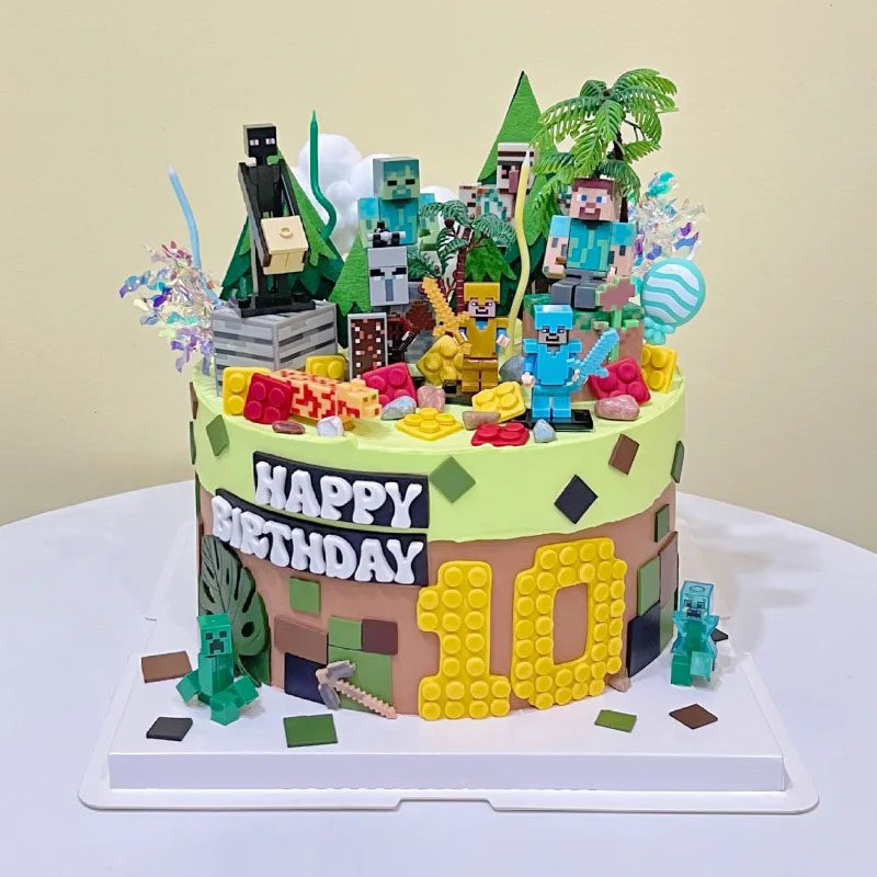 积木人仔世界主题蛋糕装饰插件摆件公仔儿童男孩生日烘焙装扮配件,淘宝优惠券,粉丝福利购,淘宝优惠卷