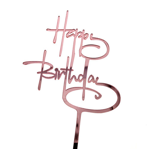 亚克力手写书法生日快乐蛋糕装饰插牌 happy birthday烘焙插件 - 图1