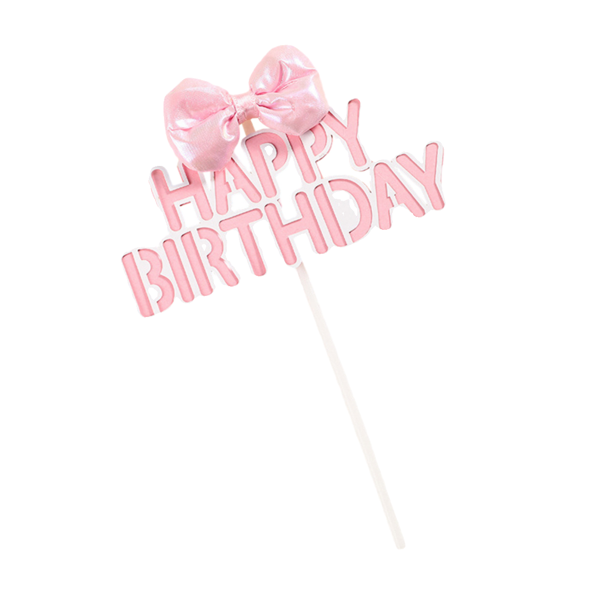 马卡龙色蝴蝶结生日快乐蛋糕插牌 小清新可爱派对甜品台装饰插件,淘宝优惠券,粉丝福利购,淘宝优惠卷