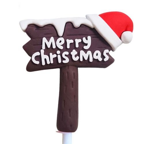 软胶雪地圣诞老人蛋糕摆件插件 Merry Christmas烘焙装饰配件 - 图0
