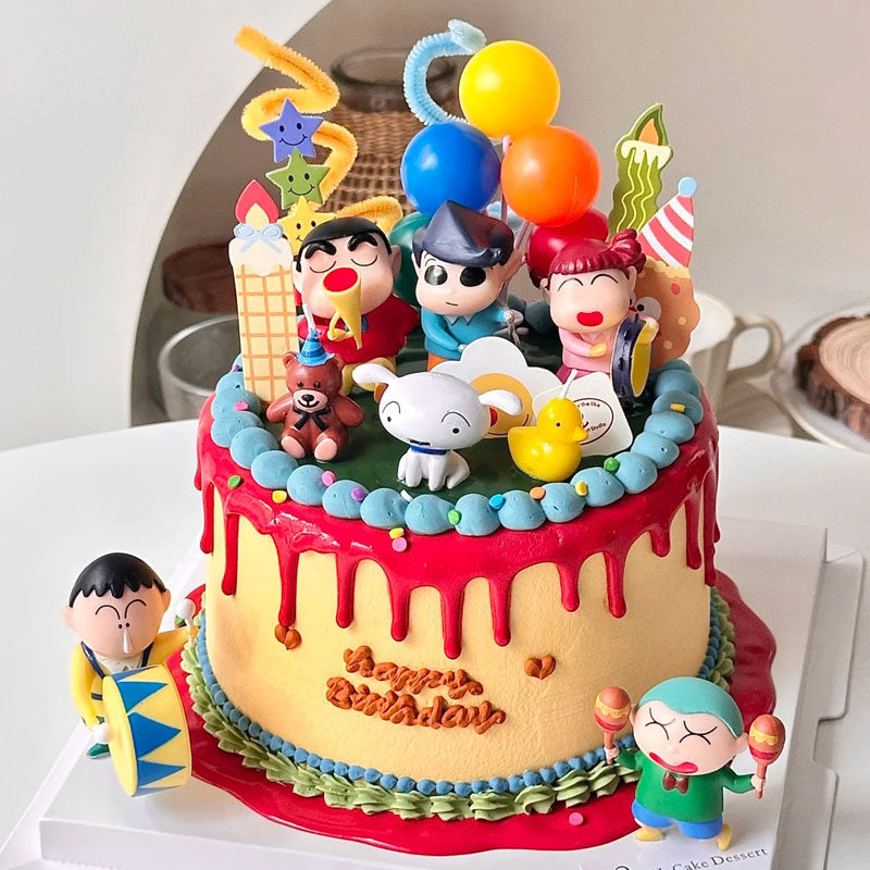 网红卡通小新蛋糕装饰摆件套装儿童生日烘焙装扮公仔家居车载摆设,淘宝优惠券,粉丝福利购,淘宝优惠卷