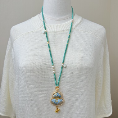 新中式国风项链女长款流苏吊坠高级手工非遗系列