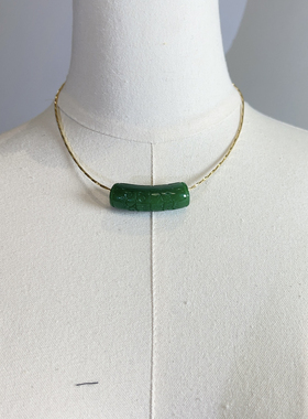 寻她古风马来玉竹节路复古项链项圈中国风配饰气质天然玉石国风