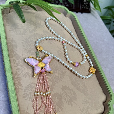 MOKA123原创设计新中式璎珞长流苏项链汉服马面裙配饰古风项链