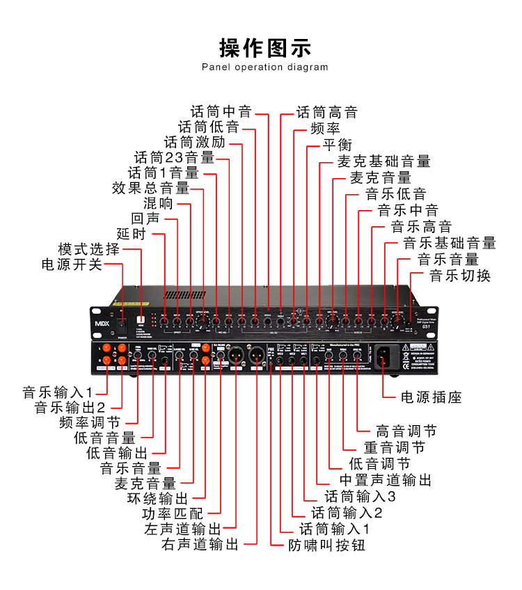 MDX麦迪声G51 ktv前级效果器混响器音频处理器卡拉ok话筒防啸叫器 - 图2