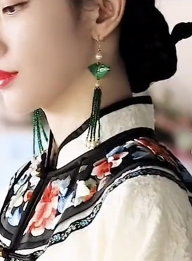 寻她复古风干青女纯银耳环
