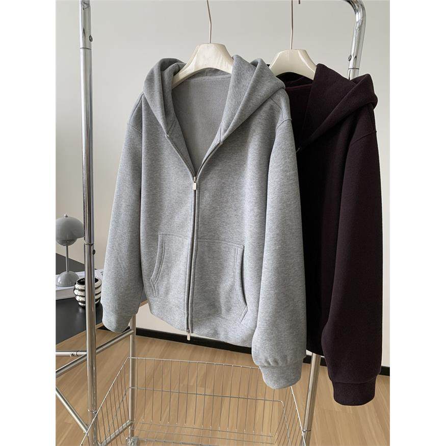 460g重磅摇粒绒卫衣外套女慵懒韩系大版连帽拉炼开衫冬季加绒外套,淘宝优惠券,粉丝福利购,淘宝优惠卷