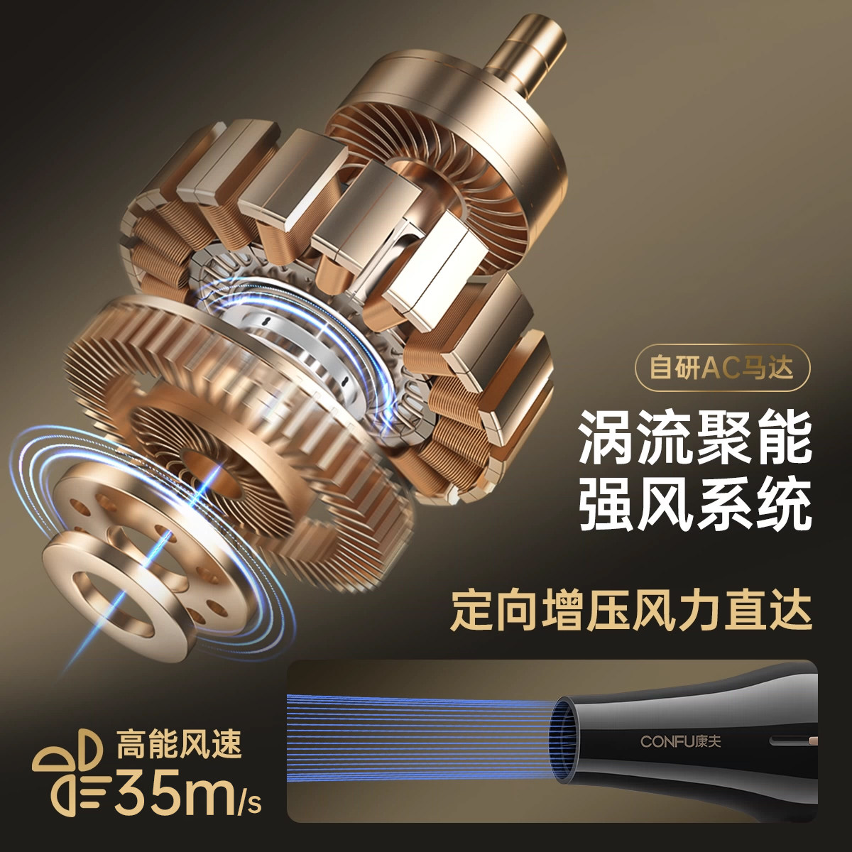 康夫电吹风机家用理发店专用大功率发廊速干冷热风发型师推荐风筒