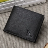 Мужской короткий кожаный складной модный длинный бумажник, из натуральной кожи, воловья кожа