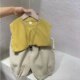 Baby boy 2026 new cotton and linen vest suit for small and medium-sized boys , Korean style , ເຄື່ອງນຸ່ງເດັກນ້ອຍ summer , infant trendy clothes