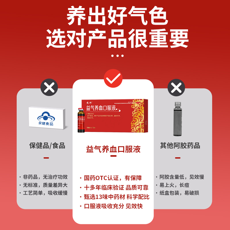 仁和药邦益气养血口服液气血双补女生补气养血口服液补血女人贫血