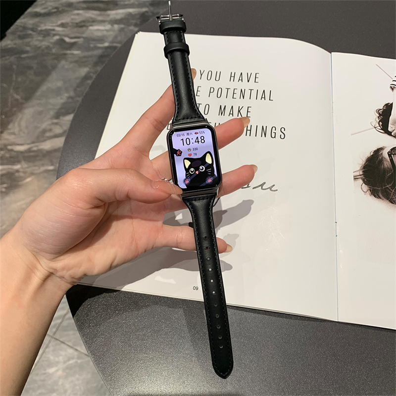适用小米手环8pro双面真皮98pro腕带高级女红米watch54智能表带夏 - 图1
