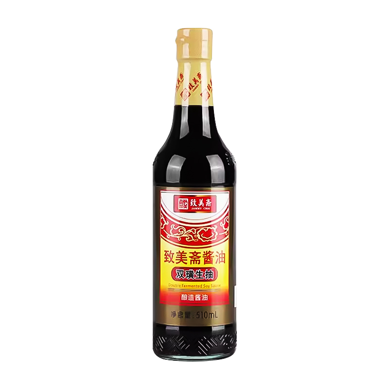 致美斋双璜生抽酱油 红烧清蒸酱油 两次酿造点蘸调味酱油510ml*4 - 图3