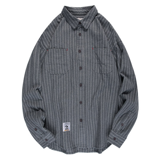 Rabbit Sex Retro Striped Long Sleeve Shirt Men's Shirt