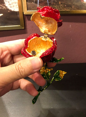 金属玫瑰花饰品盒韩国生日礼物