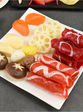 仿真火锅模型儿童厨房食材假菜肉丸假海参虾装饰道具食物玩具