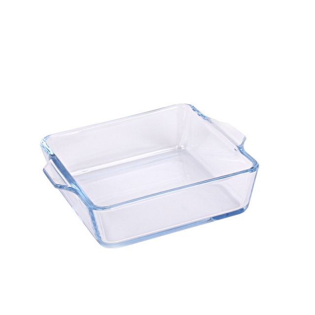 Heat-resistant glass baking tray transparent oven square rectangular