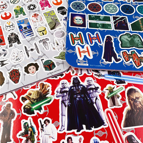 一本300贴！外单星球大战贴纸手帐贴纸DIY素材贴儿童新款一本8张 - 图1