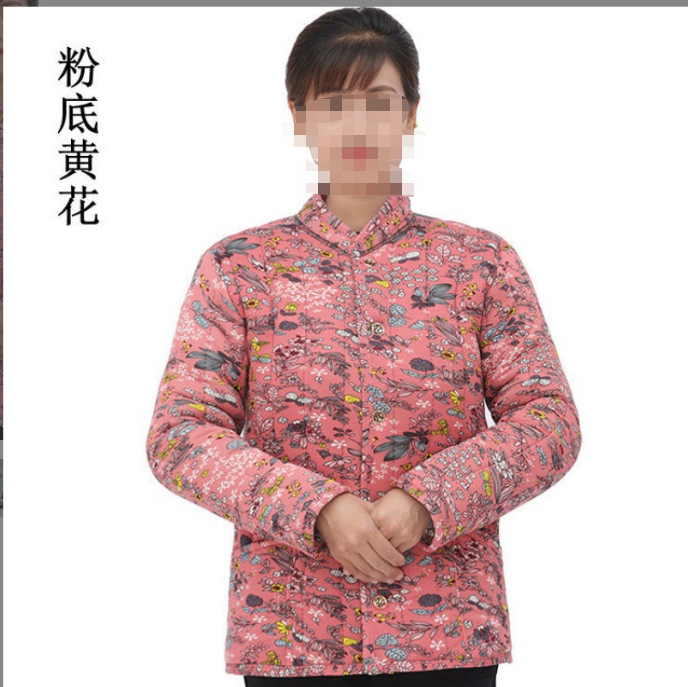 2022新款中老年驼绒棉衣女加厚保暖棉服妈妈装冬季弹力外套花棉袄