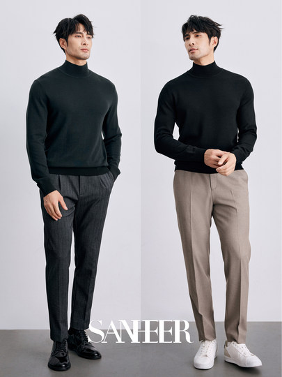 Classic versatile machine washable pure wool turtleneck wool shirt