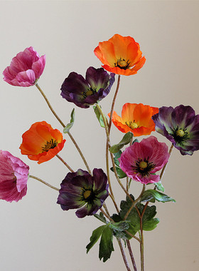 虞美人仿真花假花绢花装饰摆件