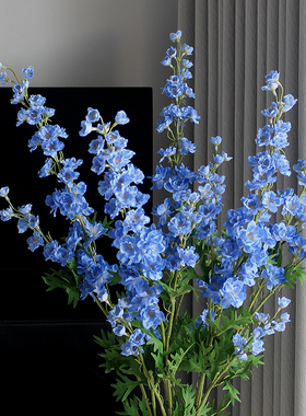 飞燕草仿真花假花客厅插花摆设装饰花束餐桌花艺摆件绢花拍摄道具