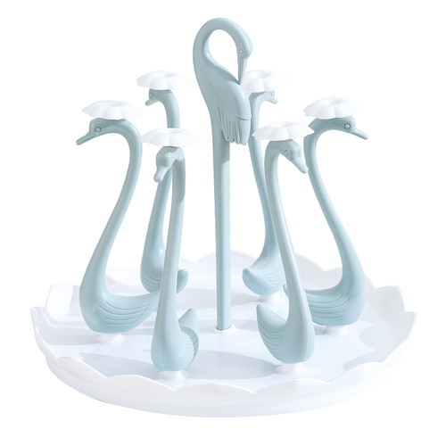 玻璃杯架水杯倒挂架旋转茶杯架收纳架沥水杯架子带托盘家用置物架 - 图3