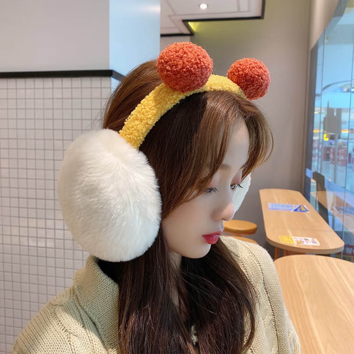 耳罩女冬季2025新款加绒防风可折叠仿兔毛耳套耳捂子毛绒保暖耳包
