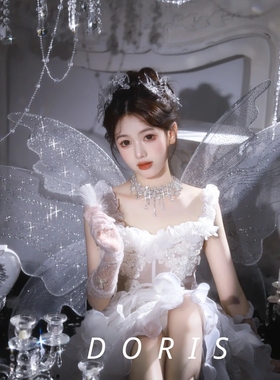 新款新娘项链欧美夸张水钻流苏项链套装女个性气质设计高级感项链