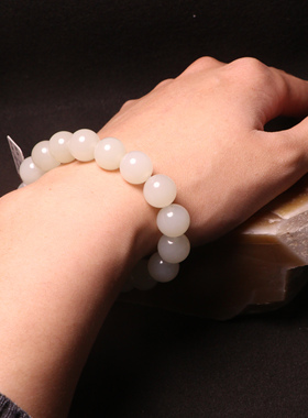 苏州和玉缘新疆和田玉12mm于田料圆珠男女同款手串苏工工艺