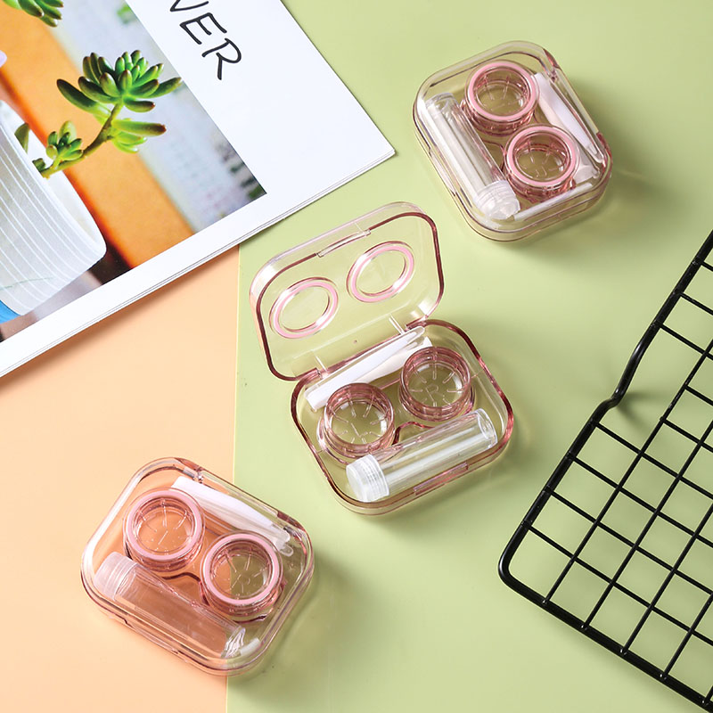 便携隐形眼镜盒简约可爱ins少女心伴侣收纳盒高级感透明美瞳盒子 - 图1