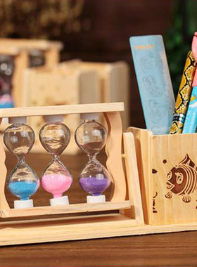 沙漏笔筒韩国学生可爱风桌面摆件