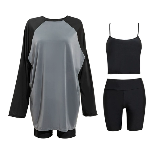 Штаны, раздельный купальник, брендовый комплект, 3 предмета, по фигуре, большой размер