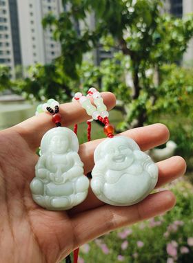 简约定情信物天然翡翠观音玉佛