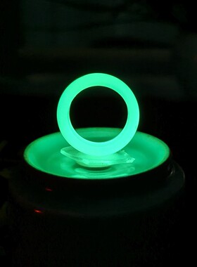 天然玉石夜光戒指手工DIY情侣对