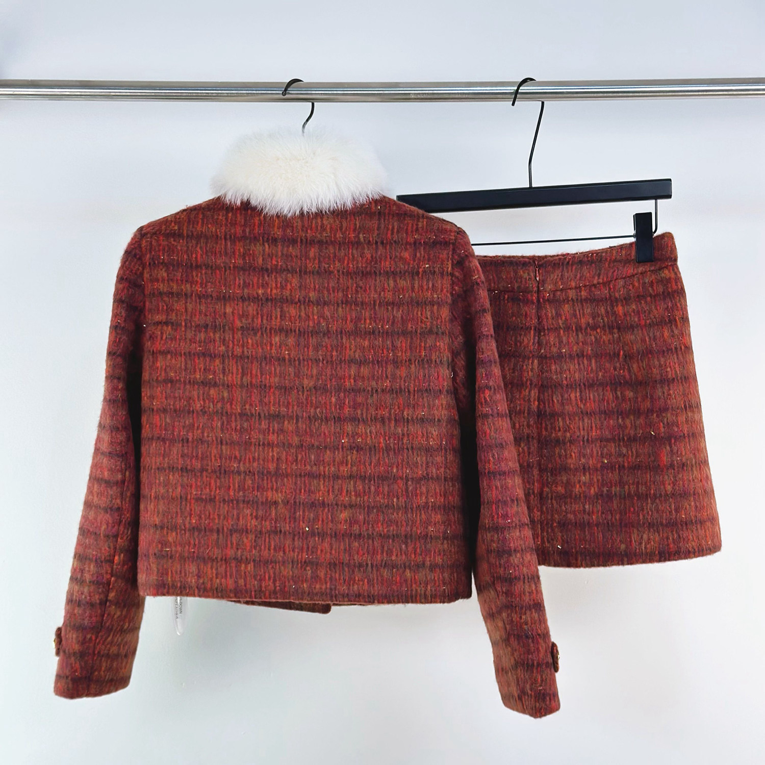 狐狸毛围脖小香风羽绒套装女冬富家千金穿搭毛呢外套半身裙两件套,淘宝优惠券,粉丝福利购,淘宝优惠卷