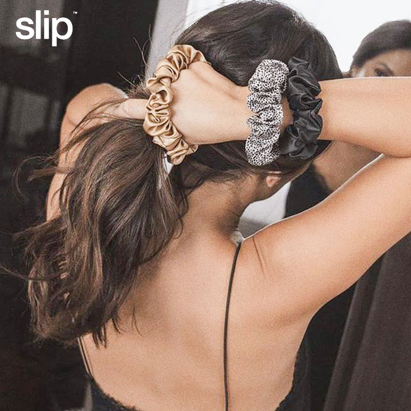 SLIP发圈真丝发绳明星大肠法式不留痕皮筋头绳女生无痕高弹力耐用