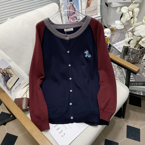 胡子叔大码女装秋季新款平时刺绣针织衫胖mm宽松显瘦时尚开衫毛衣 - 图0