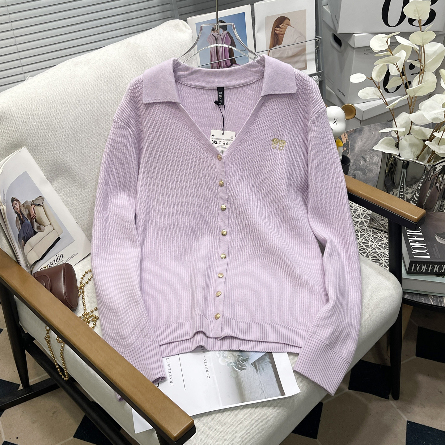 胡子叔大码女装秋季新款巨好看穿搭v领针织衫胖mm韩系漂亮小上衣,淘宝优惠券,粉丝福利购,淘宝优惠卷