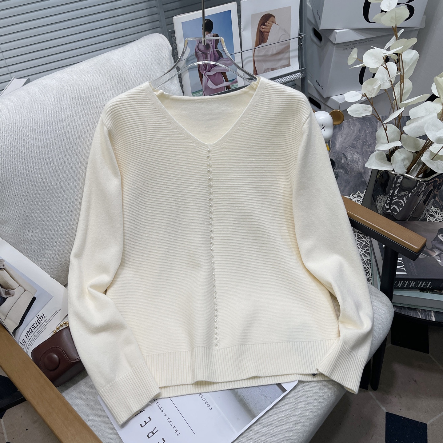 胡子叔大码女装秋新款宽松遮肉显瘦v领长袖针织打底衫女内搭毛衣,淘宝优惠券,粉丝福利购,淘宝优惠卷
