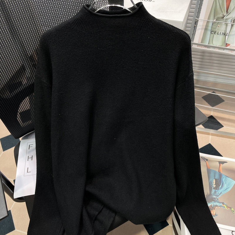 胡子叔大码女装春新款胖mm半高领毛衣打底针织衫修身显瘦内搭上衣,淘宝优惠券,粉丝福利购,淘宝优惠卷