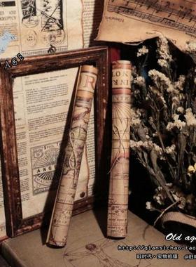 复古风花纹牛皮纸咖啡厅陈列道具