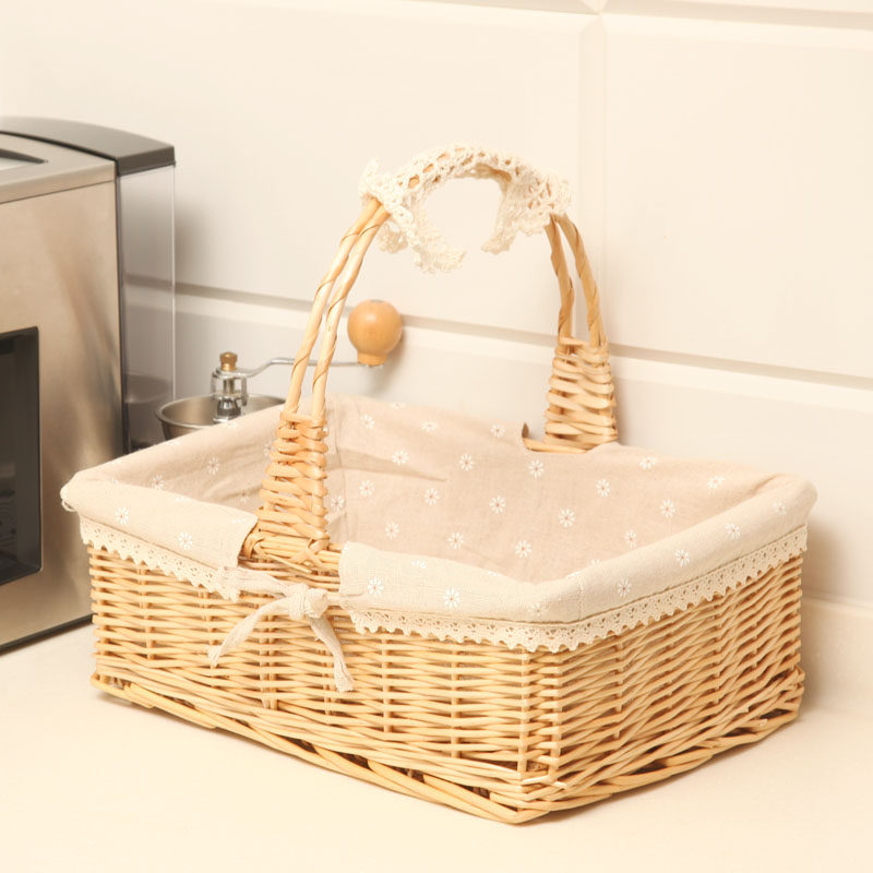 藤编野餐篮柳编收纳筐花篮收纳篮子柳编杂物收纳筐购物篮收纳筐,淘宝优惠券,粉丝福利购,淘宝优惠卷