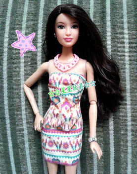 ອຸປະກອນເສີມເຄື່ອງນຸ່ງ doll Barbie ໃຫມ່ 6 ຈຸດ ST supermodel FR / PP dress ວັນພັກ wrap skirt dress