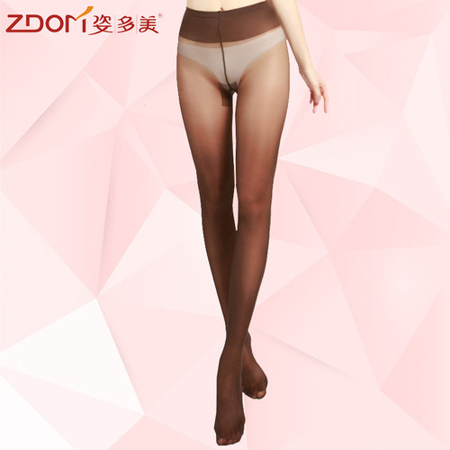 正品姿多美丝袜连裤袜低腰T裆透明彩色无痕防勾丝打底袜裤女6852 - 图1