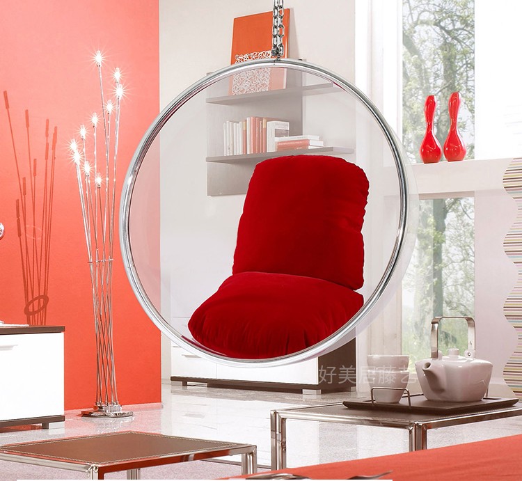 定制情侣泡泡椅 亚克力透明泡泡椅 悬挂式秋千吊椅 置地式座椅 - 图0