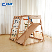 JollyKidz Children Climbing Rack Indoor Beech Wood Slide Kindergarten Baby Pleasure Climbing Ladder Swing