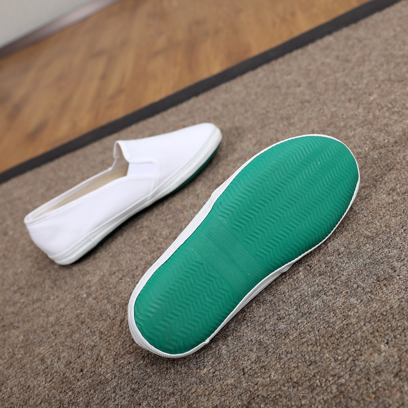 小白鞋帆布鞋系带白球鞋防滑学校活动指定舞蹈鞋体操鞋休闲运动鞋